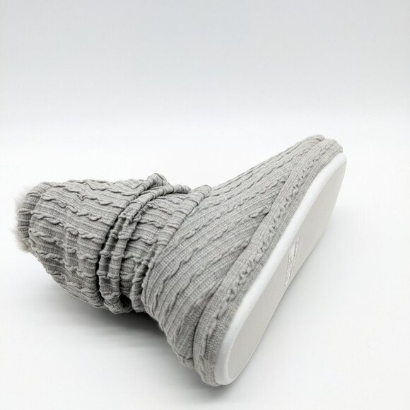CHARTER CLUB Slouchy fur lined women's bootie slippers - GRAY - Large (9-10) - Picture 7 of 16